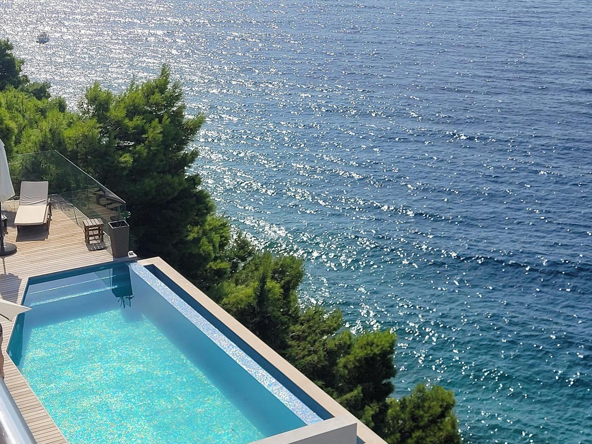 Luxury Apartments Villa Ruzmarina With New Heated Infinity Pool And Lounge Area Marusici  외부 사진